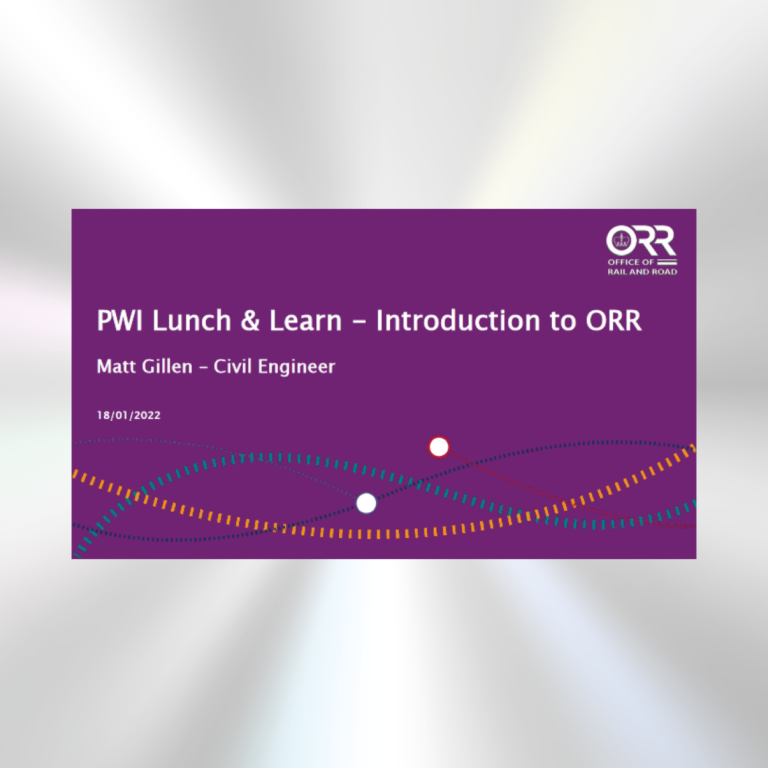 22 Jan 18 - Lunch & Learn - The PWI and ORR - Matt Gillen